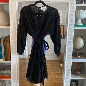 Anthropologie floral detailed dress with tie detail